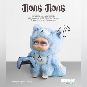 New sleepless grumpipi blue Jiong Jiong with the video controller